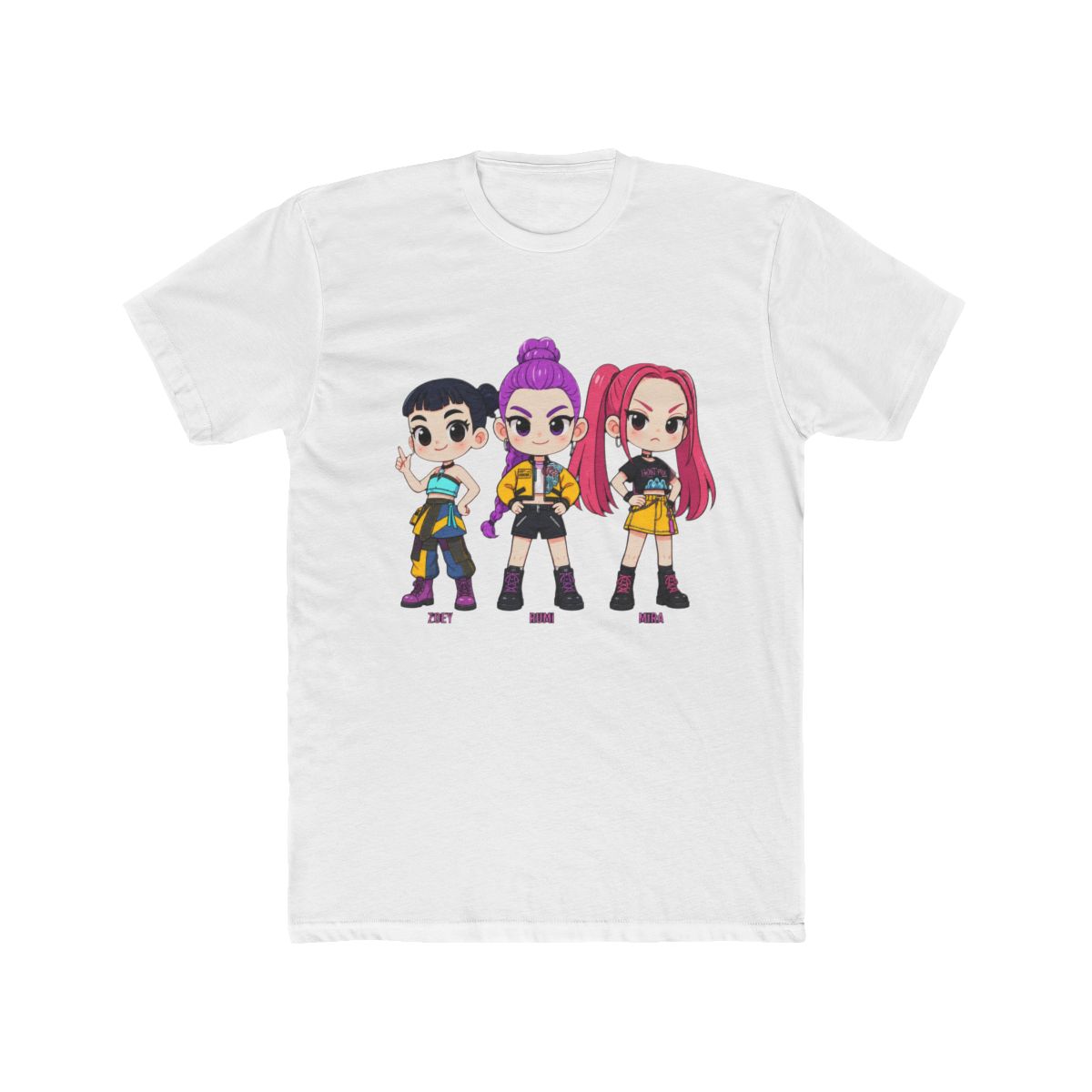 Kpop Demon Hunters Shirt Huntrix Mira Rumi Zoey Chibi Kids M8296 T Shirt - KPop Demon Hunters official T-Shirts merch